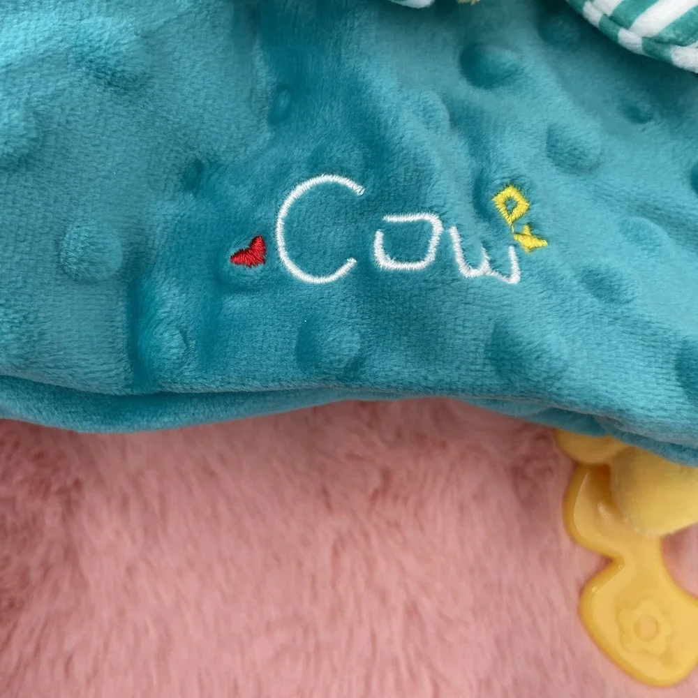 Baby Security Blanket Stuffed Animal Soft Emotional‎ Relief Blanket Cow-NEW
